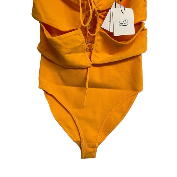 New Sandro Knit Bodysuit With Ring Details in Orange - Picture 5 of 10